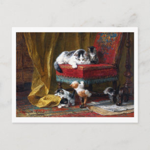 Postal Familia Cat, Henriette Ronner-Knip