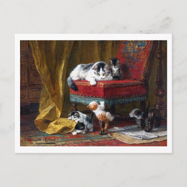Postal Familia Cat, Henriette Ronner-Knip (Anverso)