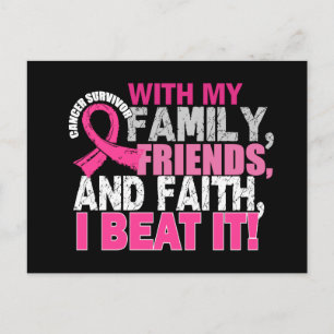 Postal Familia de amigos sobrevivientes de cáncer de mama