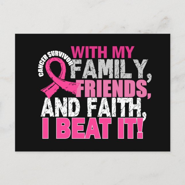 Postal Familia de amigos sobrevivientes de cáncer de mama (Anverso)
