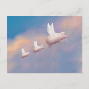 Postal familia de cerdos voladores