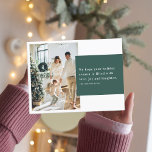 Postal Familia de fotos de dos navidades | Vacaciones fel<br><div class="desc">Familia de fotos de dos navidades | Vacaciones felices verdes</div>