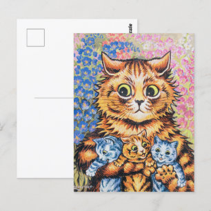Postal Familia de Gatos Louis Wain
