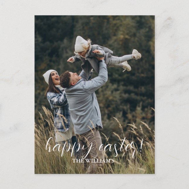 Postal Familia de guiones elegantes de Pascua Feliz (Anverso)