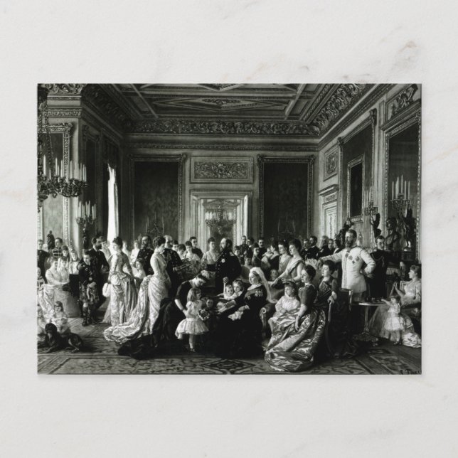 Postal Familia de la Reina Victoria, 1887 (Anverso)