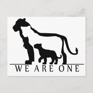Postal Familia de leones (versión blanca)