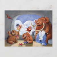 Familia de mamut lobo en edad de hielo