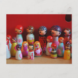 Postal Familia de muñecas Peg Postcard