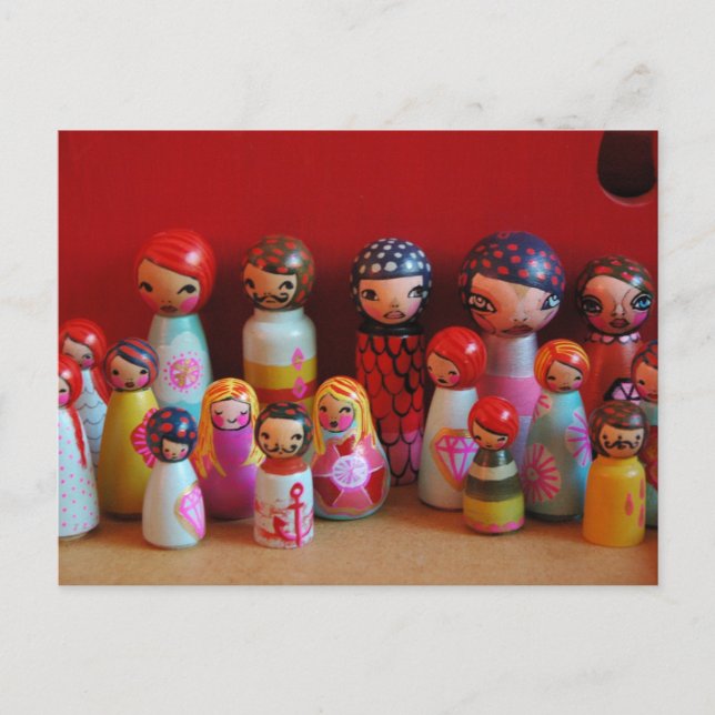 Postal Familia de muñecas Peg Postcard (Anverso)