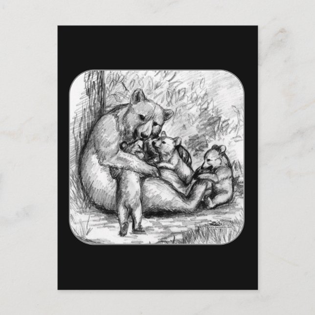 Postal Familia De Oso (Anverso)