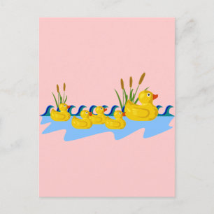 Postal Familia de Patitos