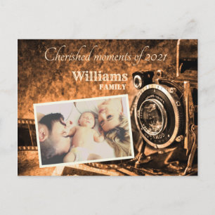 Postal Familia de personalizados rústicos de cámara retro