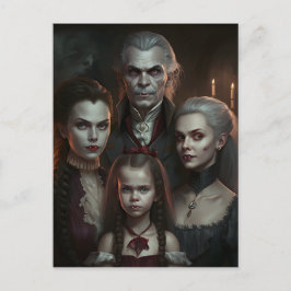 Postal Familia de vampiros victorianos, horror gótico