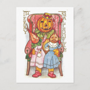 Postal Familia de verduras de Halloween