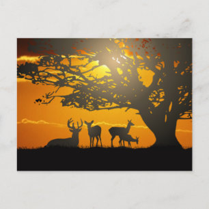 Postal Familia Deer