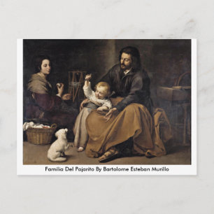 Postal Familia Del Pajarito Por Bartolome Esteban Murillo