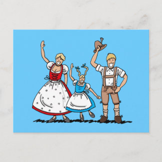 Postal Familia Dirndl Bavarian
