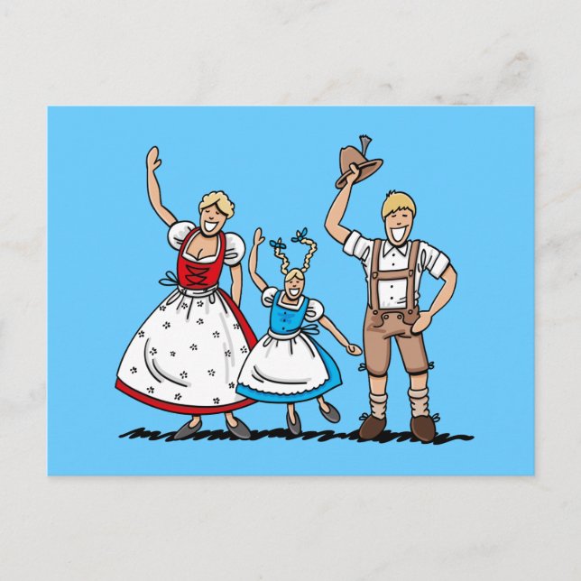 Postal Familia Dirndl Bavarian (Anverso)