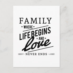 Postal Familia: Donde La Vida Comienza Y El Amor Nunca Te