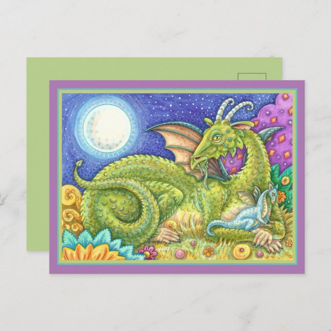 POSTAL FAMILIA DRAGON DE LA PRÓXIMA GENERACIÓN, FANTASÍA  (Anverso / Reverso)