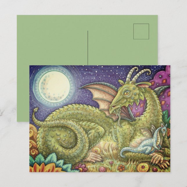 POSTAL FAMILIA DRAGON DE LA PRÓXIMA GENERACIÓN, FANTASÍA  (Anverso / Reverso)