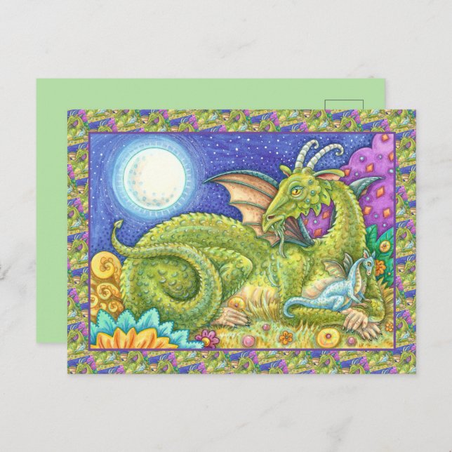 POSTAL FAMILIA DRAGON DE LA PRÓXIMA GENERACIÓN, FANTASÍA  (Anverso / Reverso)