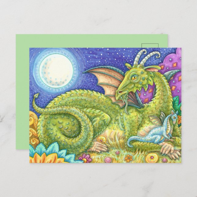 POSTAL FAMILIA DRAGON DE LA PRÓXIMA GENERACIÓN, FANTASÍA  (Anverso / Reverso)