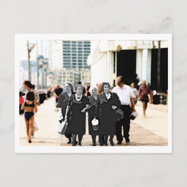 Postal Familia en paseo marítimo (Anverso)