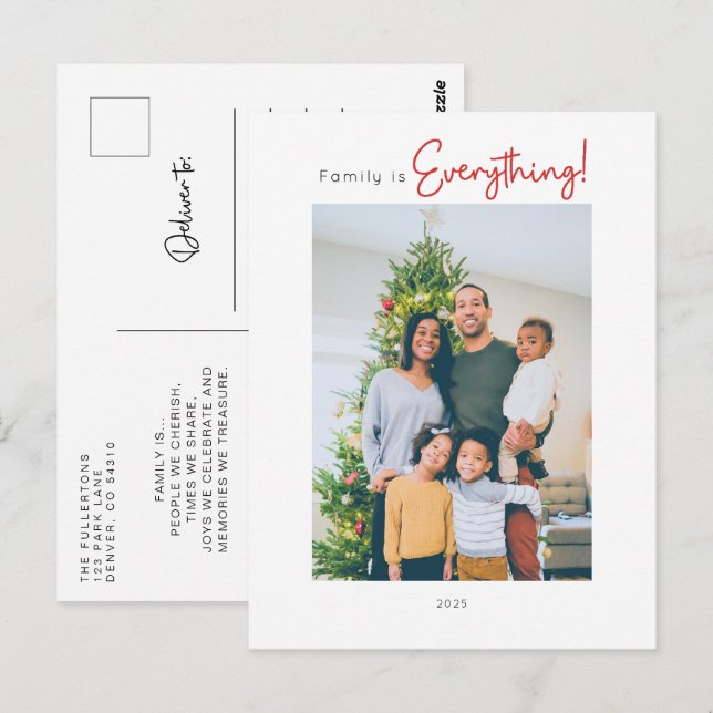 Postal Familia es todo 1 Navidades de vacaciones fotográf (Anverso / Reverso)