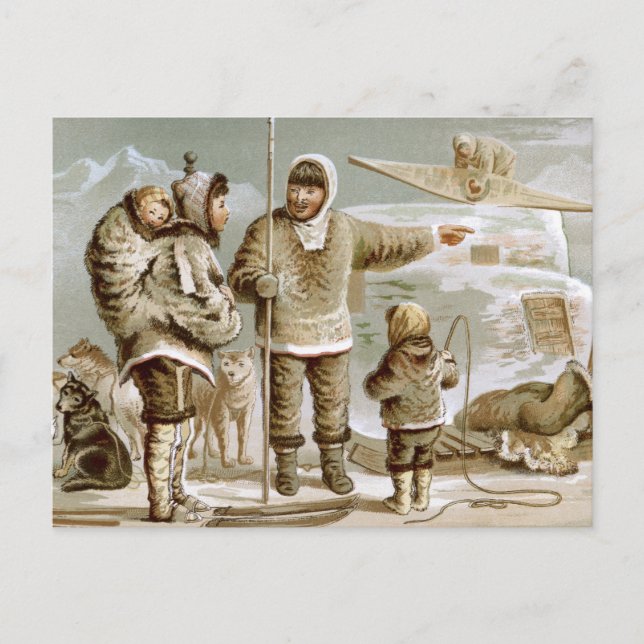Postal Familia Eskimo (Anverso)