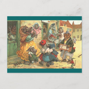 Postal Familia Feliz Hippo