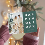 Postal Familia fotográfica de navidades | Felices fiestas<br><div class="desc">Familia fotográfica de navidades | Felices fiestas verdes</div>