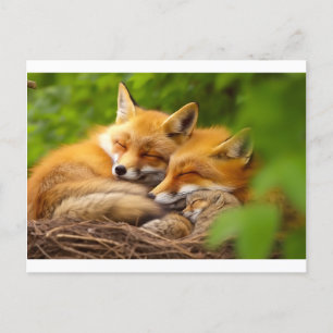 Postal Familia Fox en el salvaje