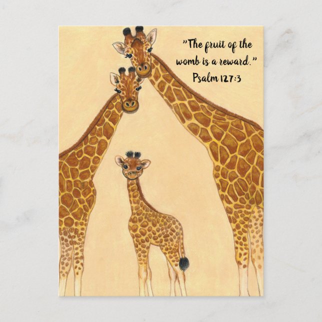 Postal Familia Giraffe - Fruta del útero (Anverso)