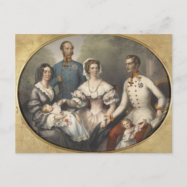 Postal Familia imperial Austria, Emperatriz Sissi 1856 (Anverso)