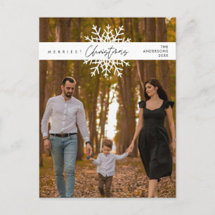 Postal Familia más alegre en foto de Navidad, Felicidad a