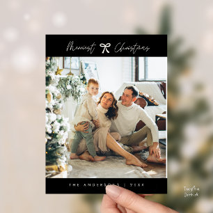 Postal Familia Minimalista moderna Foto de tema negro Bow