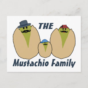 Postal Familia Mustachio Italiana