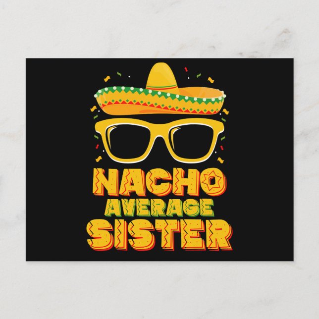 Postal Familia Nacho Promedio de Hermanas Cinco De Mayo (Anverso)