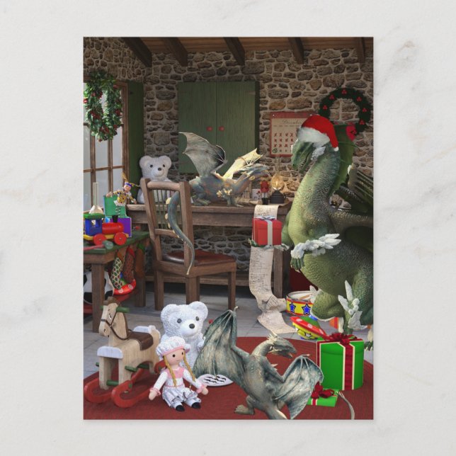 Postal Familia navidad Holiday Dragon (Anverso)