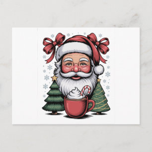 Postal Familia navideña Red Coquette Santa Xmas