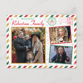 Postal Familia Purpurina Vintage Fotos Navidades de Airma
