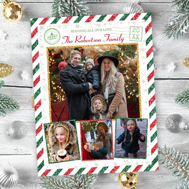 Postal Familia Purpurina Vintage Fotos Navidades de Airma (Subido por el creador)