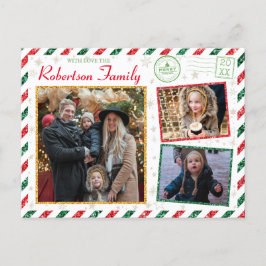 Postal Familia Purpurina Vintage Fotos Navidades de Airma