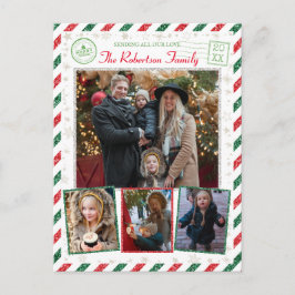 Postal Familia Purpurina Vintage Fotos Navidades de Airma