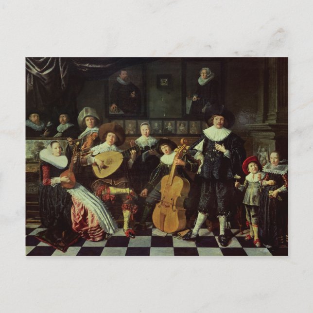 Postal Familia que hace música (Anverso)