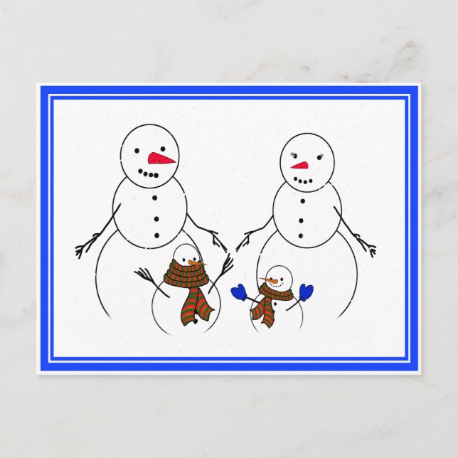 Postal Familia Snowman (Anverso)