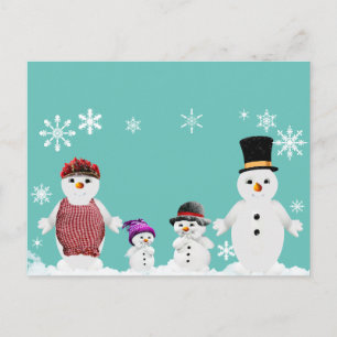 Postal familia snowman