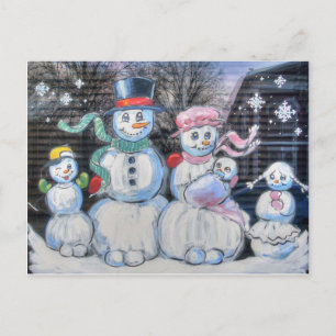 Postal Familia Snowman