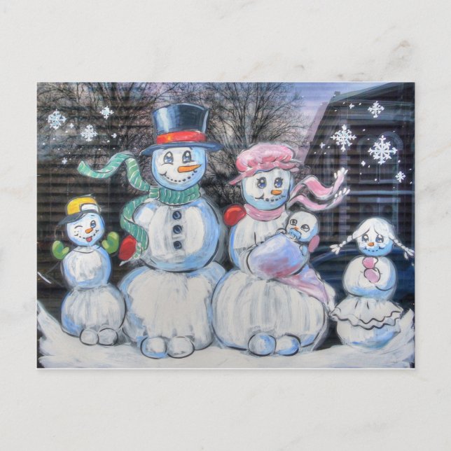 Postal Familia Snowman (Anverso)